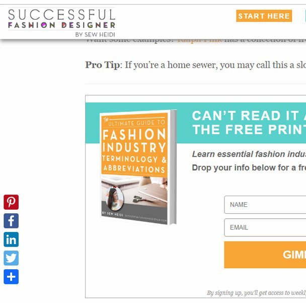 Fashion blog opt in example
