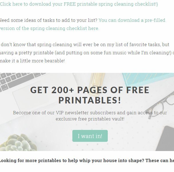 Home blog example of email opt-in incentive