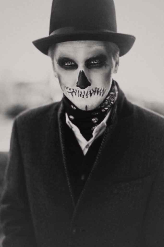 Skull face makeup photography by kelly jean horror photography