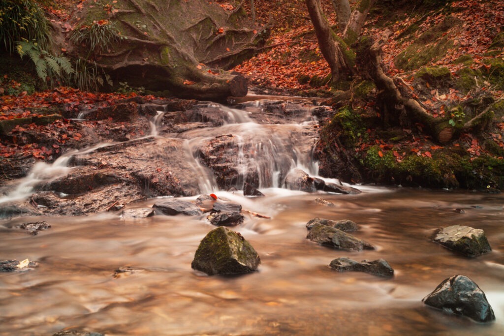 Long exposure of running water