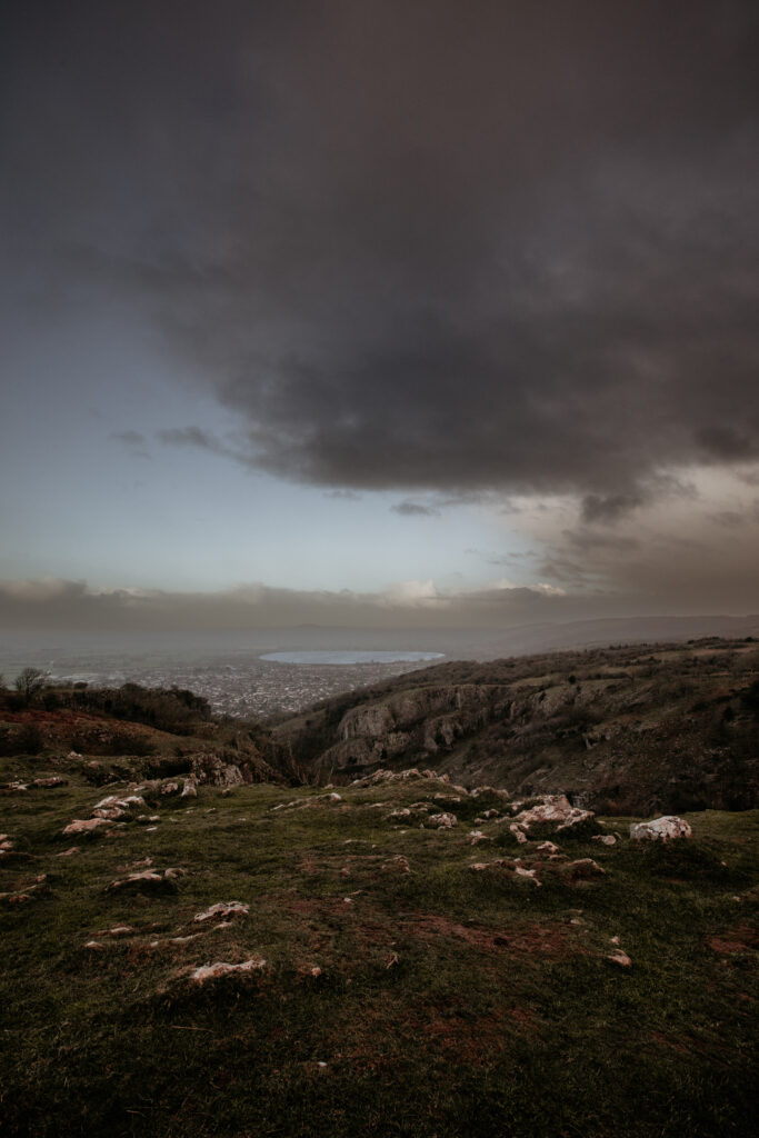 Moody clouds over Cheddar Gorge in Somerset