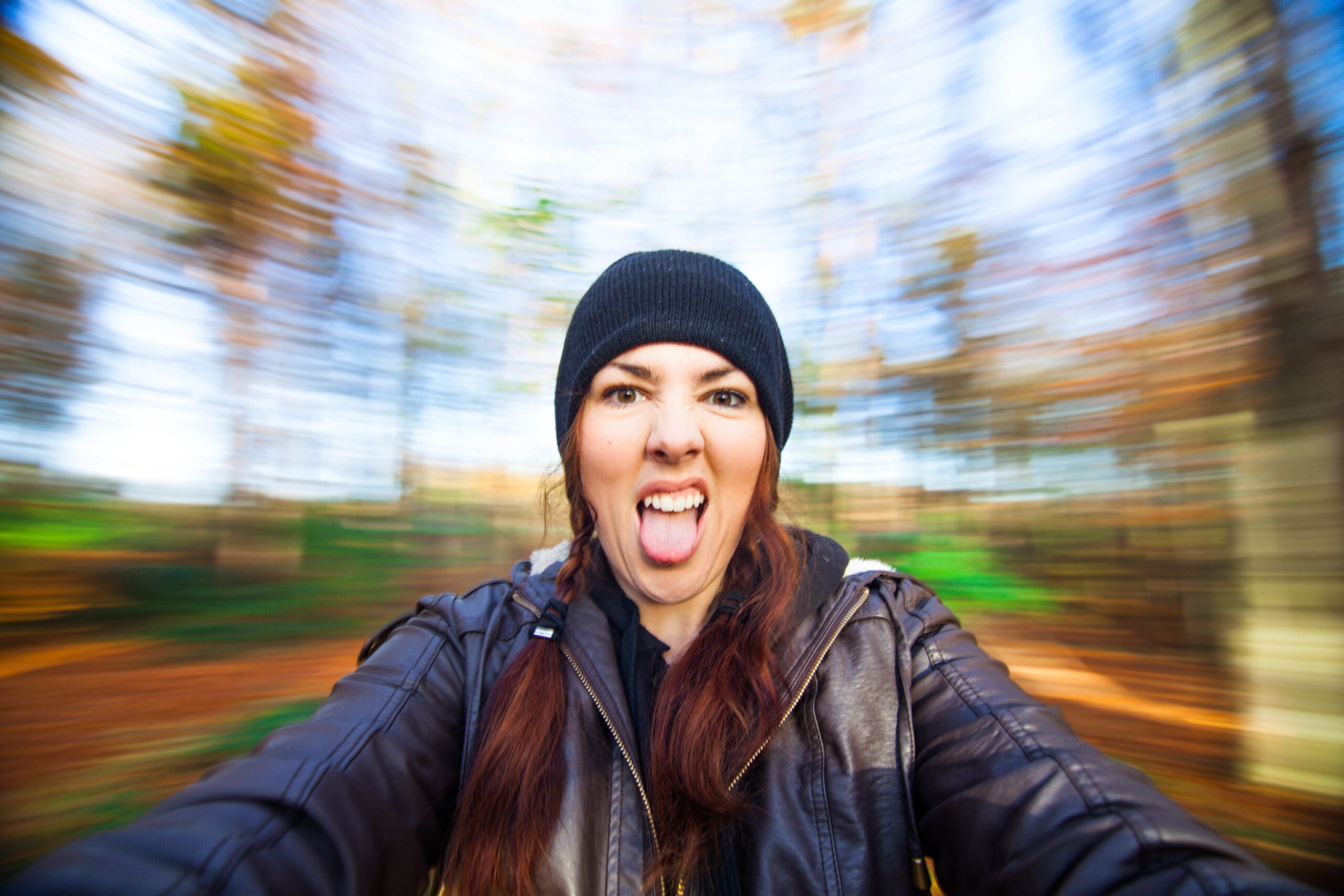 Panning self portrait with shutter priority mode
