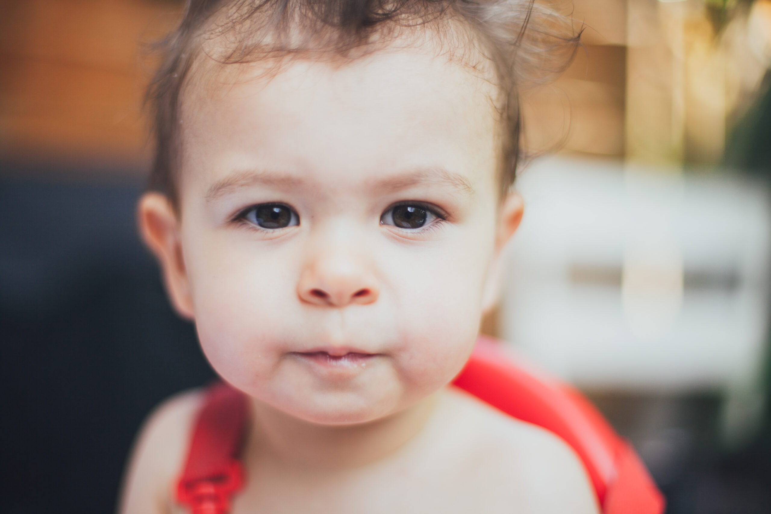 Close up portrait of a child in natural light
