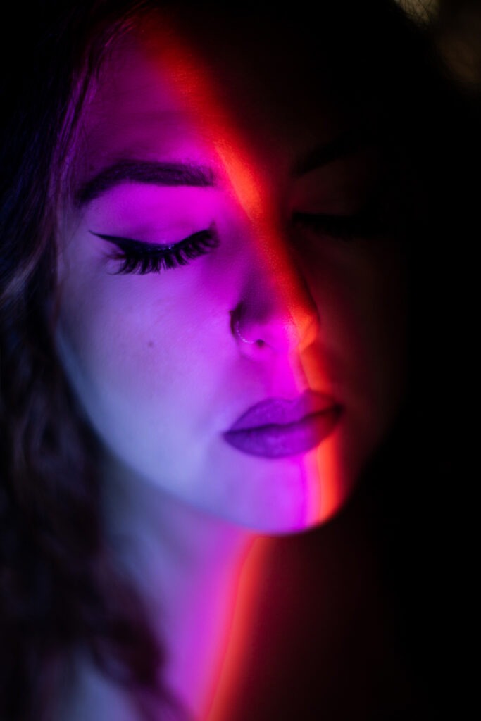 Self portrait in low light