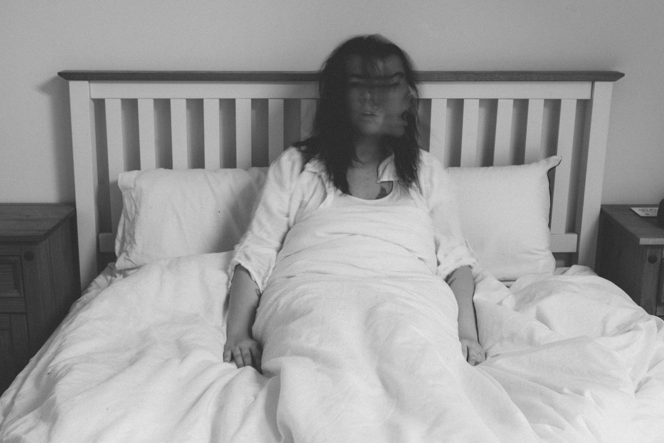 Conceptual photography self portrait ideas - insomnia, grief, anxiety and mental load.